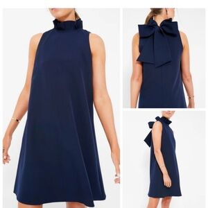 Tuckernuck Navy Blue Blythe Dress Small Sleeveless Ruffle Bow Cocktail Party